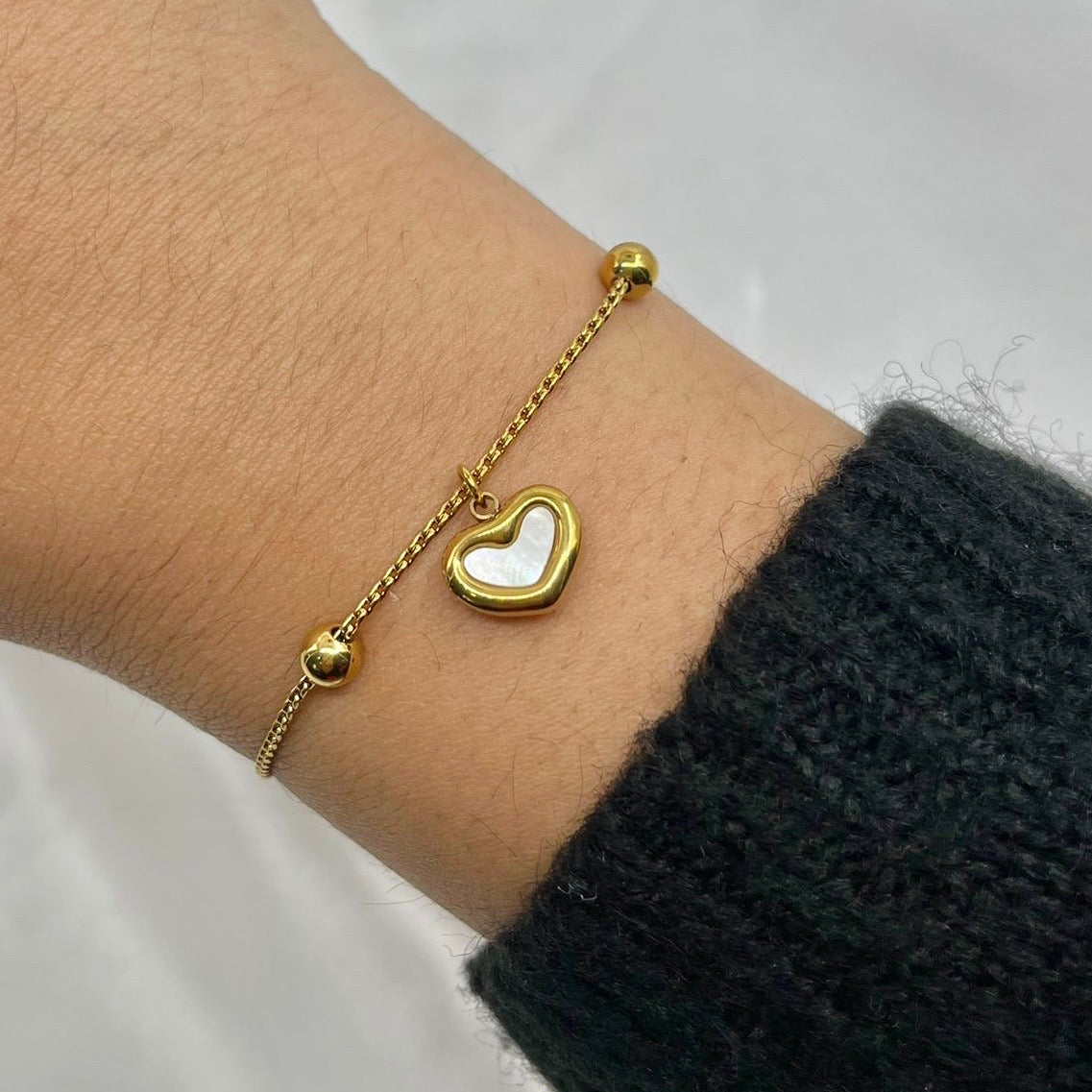 Pulsera Corazón Concha Natural