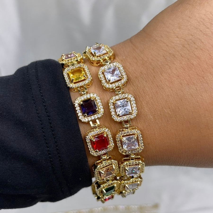 Pulsera Cuadros Zirconia