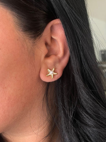 Aretes Estrella de Mar Perla