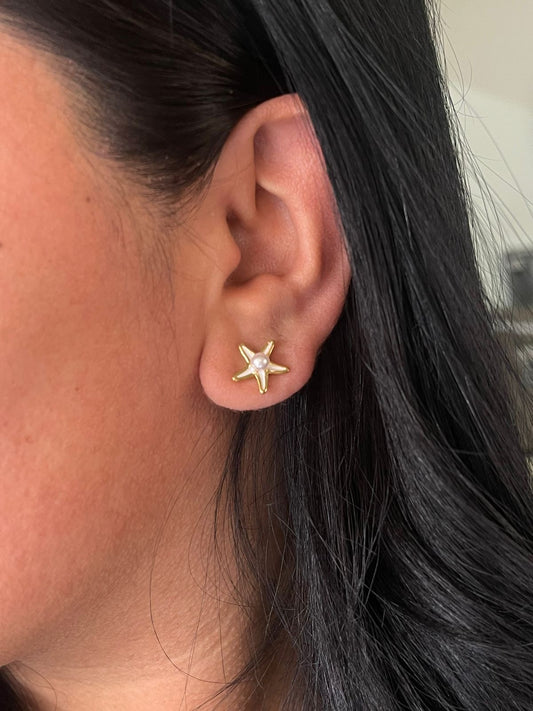 Aretes Estrella de Mar Perla