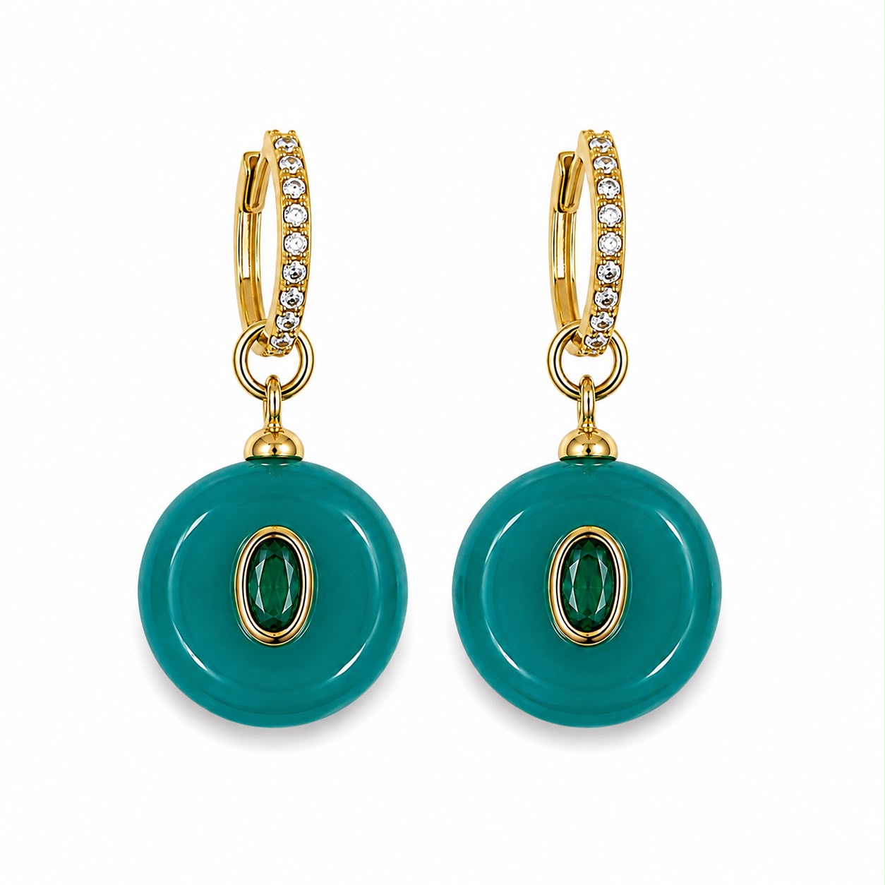 Aretes Jade Colgantes