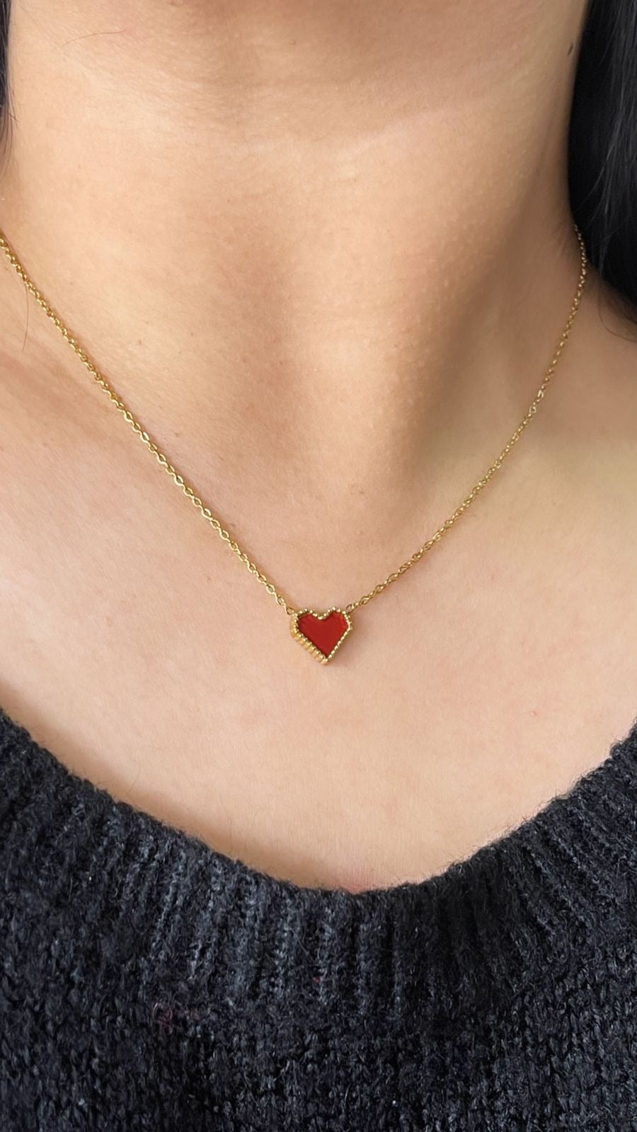 Collar Corazón rojo mini AC