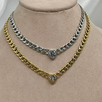 Cadena Acero Corazón Zirconia