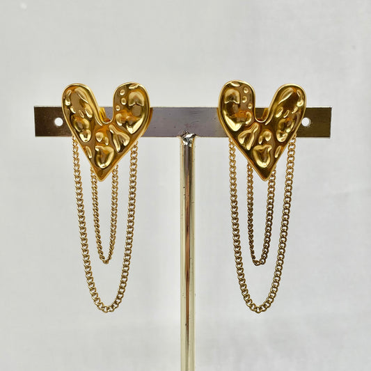 Aretes corazón roma