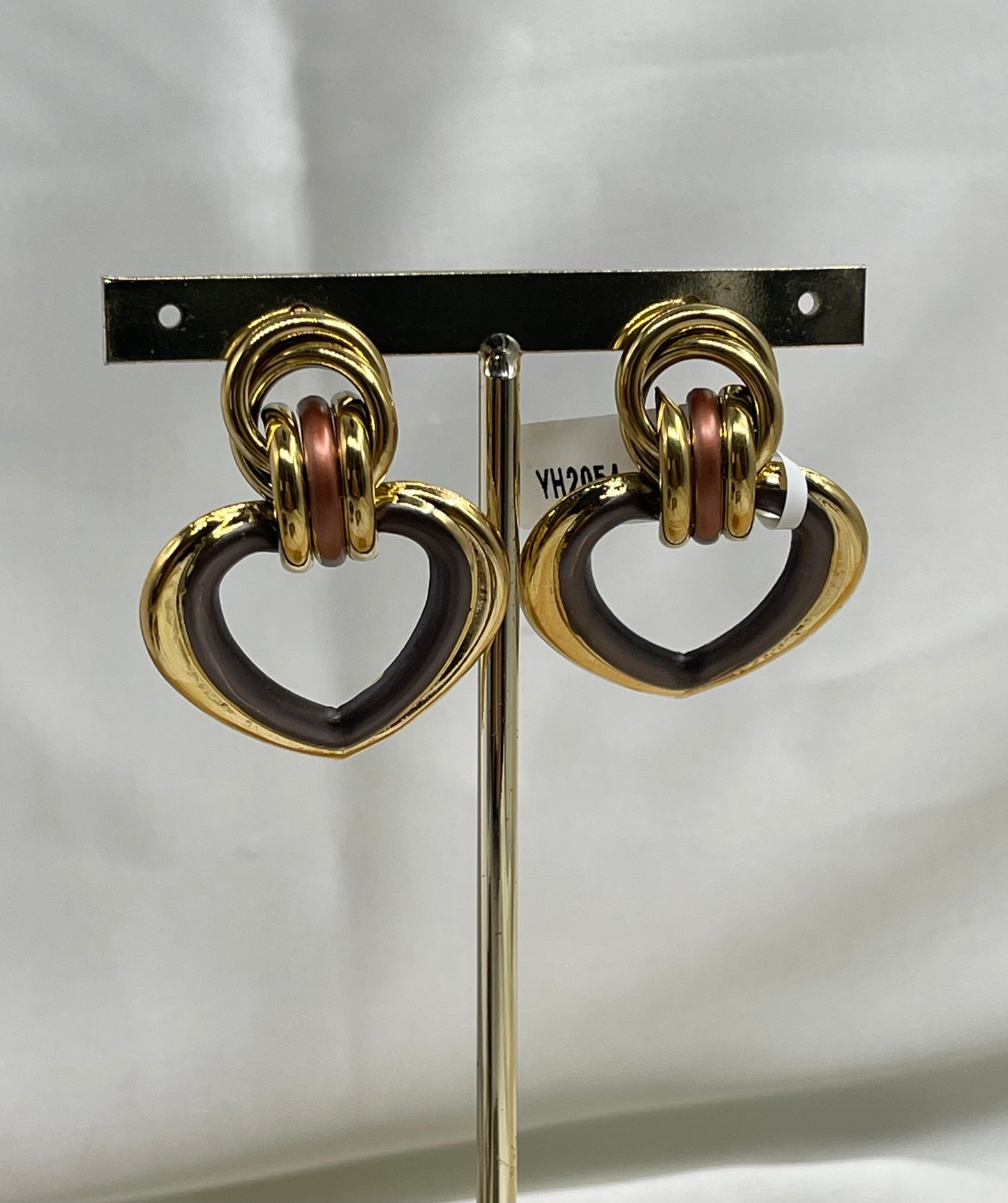 Aretes Corazón café