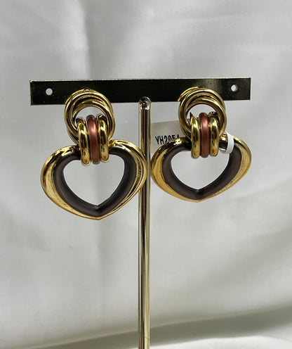 Aretes Corazón café