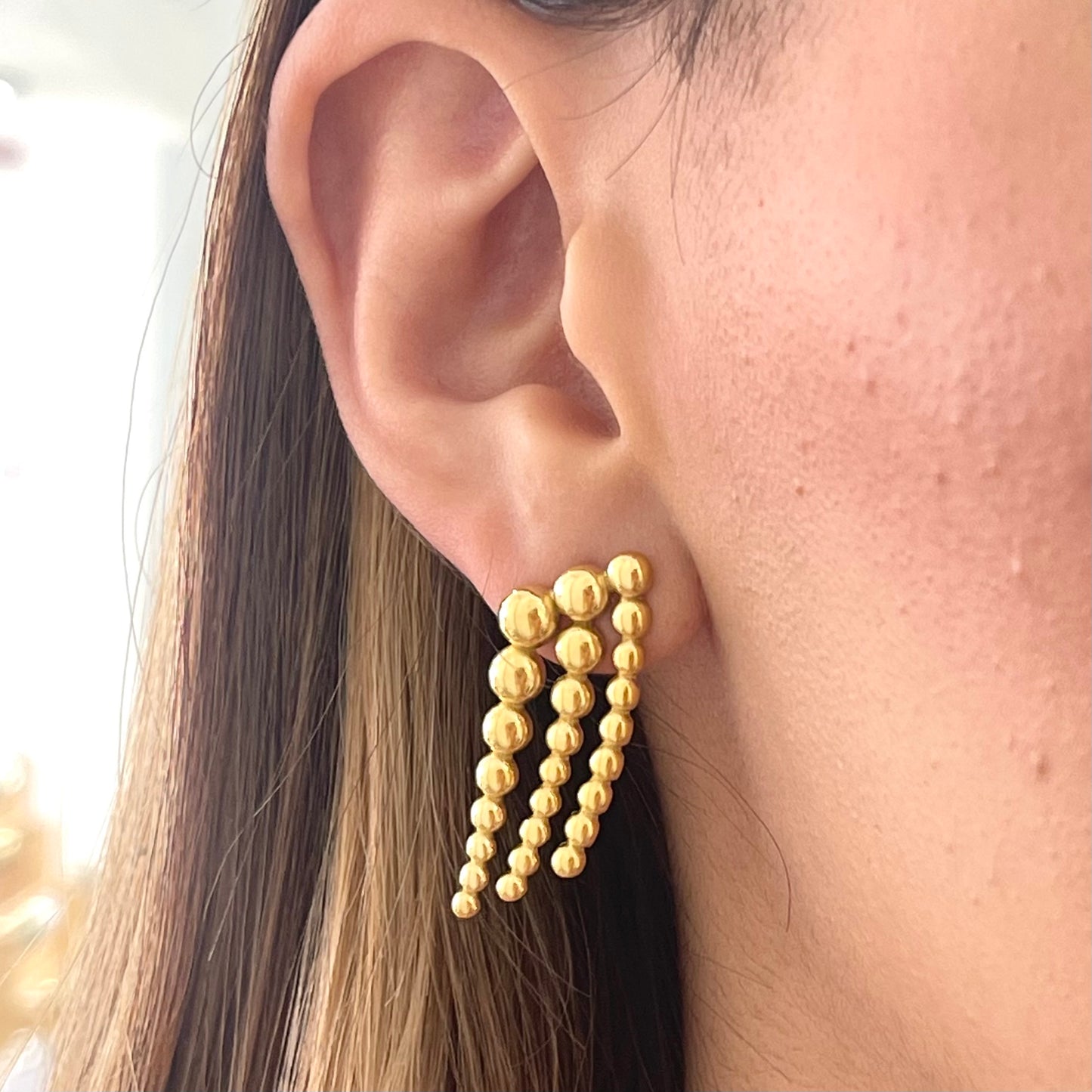 Aretes tiras bolas