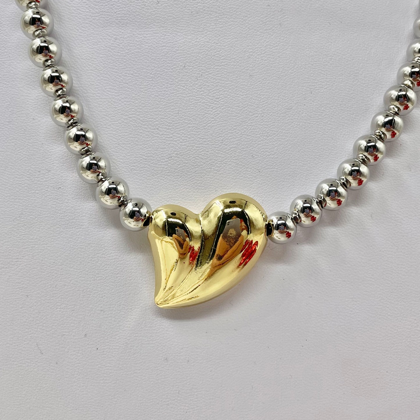 Collar corazón peach