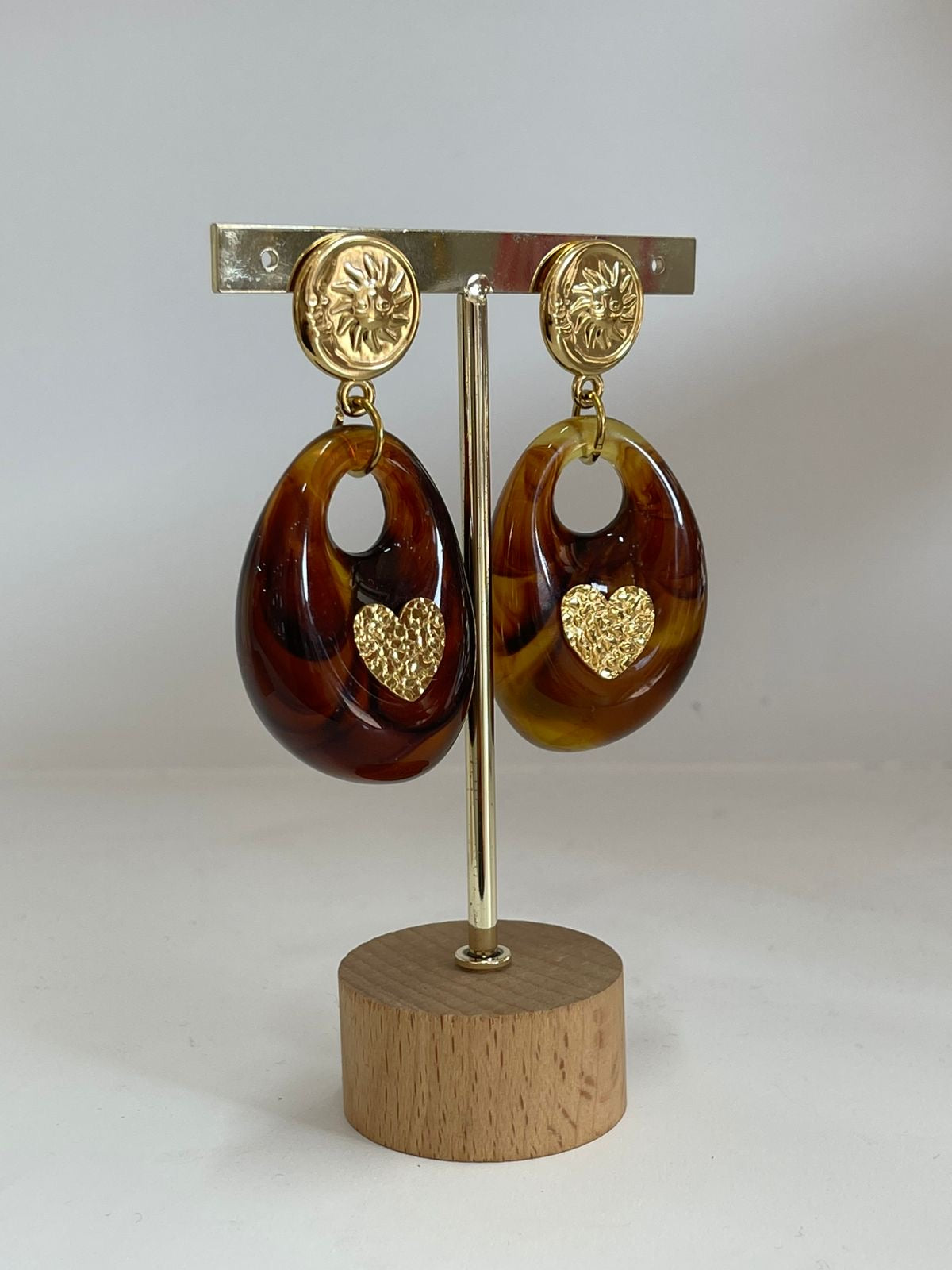 Aretes Ámbar Sol Corazón