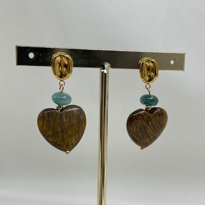 Aretes Corazón Ágata/Tig