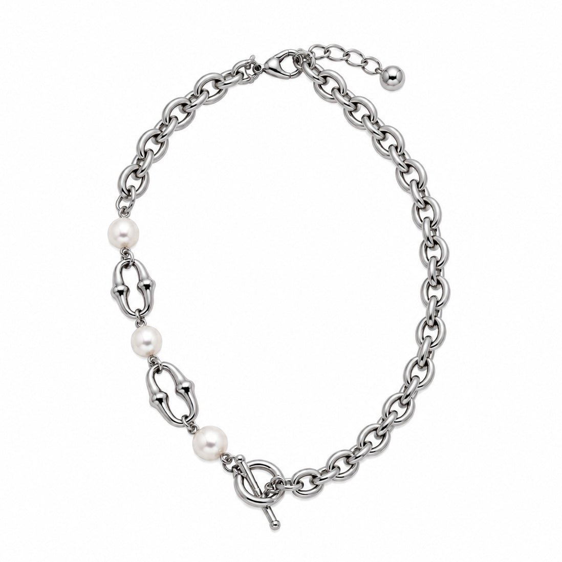 Collar Perlas Eslabones