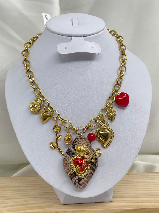 Collar Corazón Serpiente