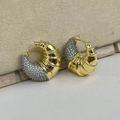 Aretes Caracol Pave