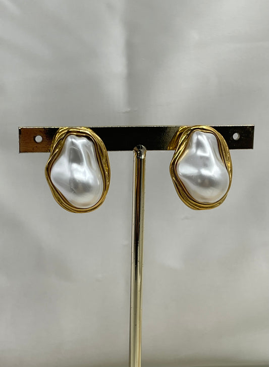 Aretes Media Perla Chunky