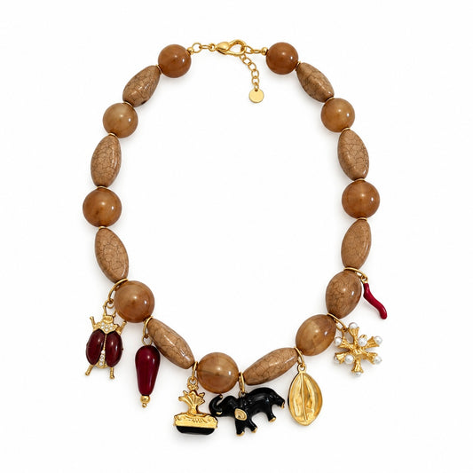 Collar Acrílicos Elefante Beige