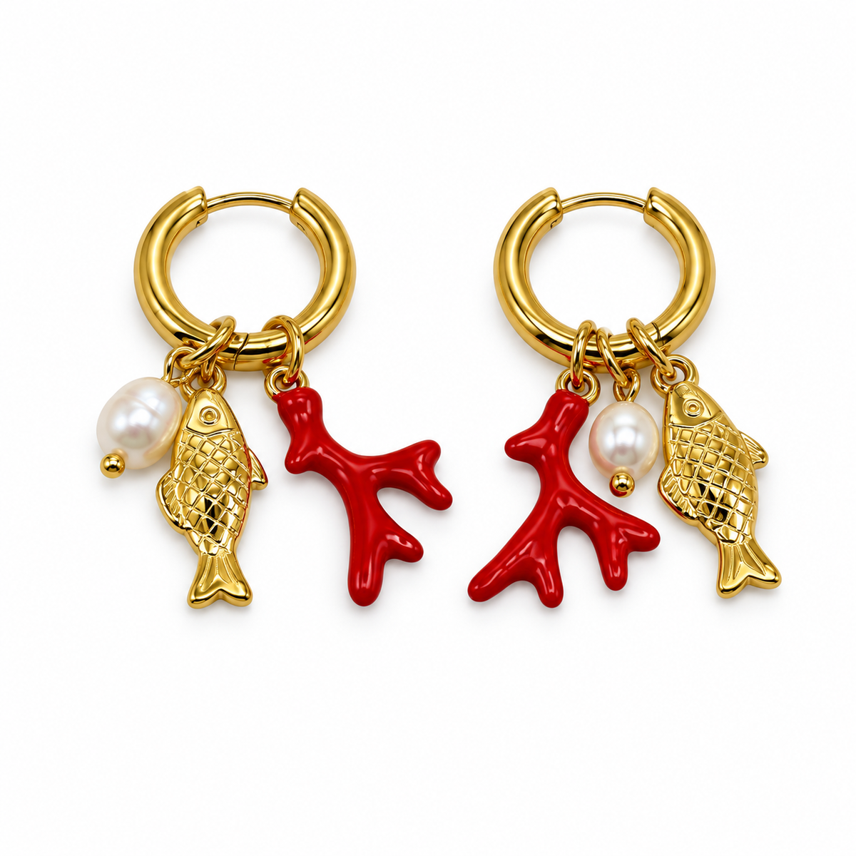 Aretes Alga Roja