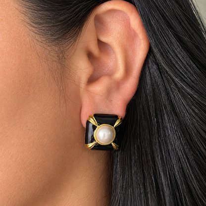 Aretes Cuadro Perla