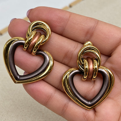 Aretes Corazón café