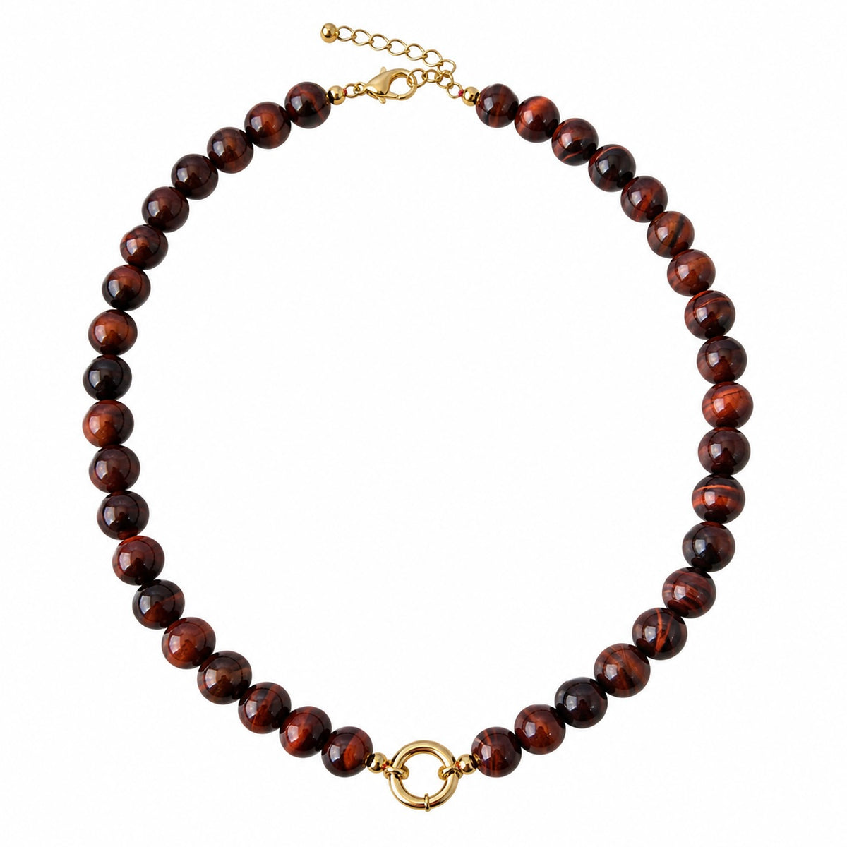 Collar Ojo de tigre rojo Piedra Nat