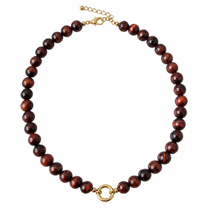 Collar Ojo de tigre rojo Piedra Nat