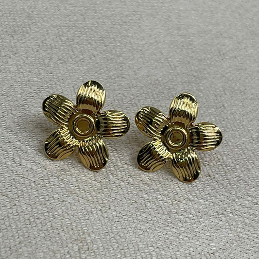 Aretes Acero Flor
