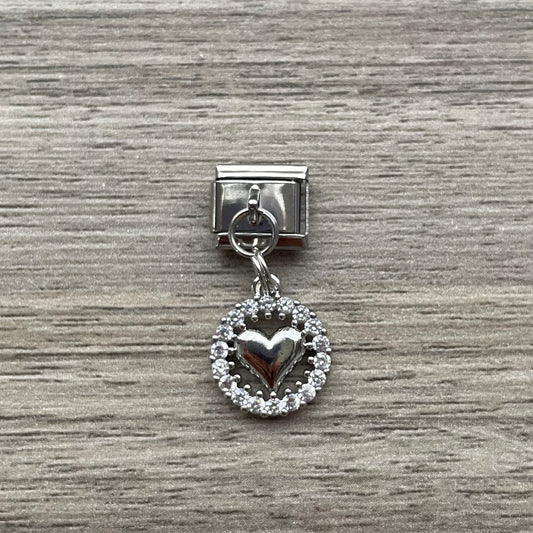 CHARM Círculo Corazón Colgante Zirconia