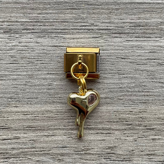 CHARM Gold Corazón Derretido Colgante