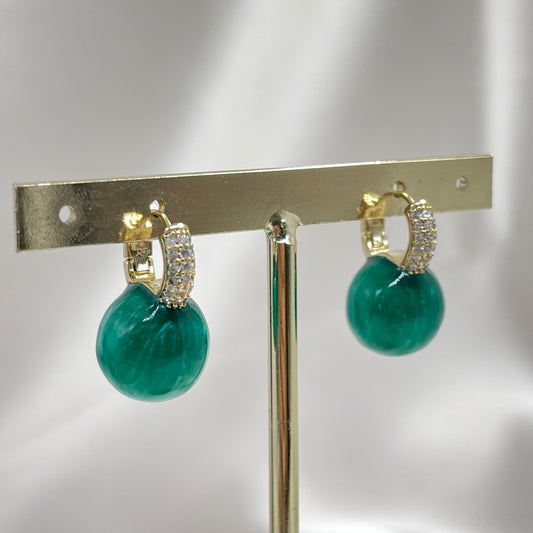 Aretes Perla Verde