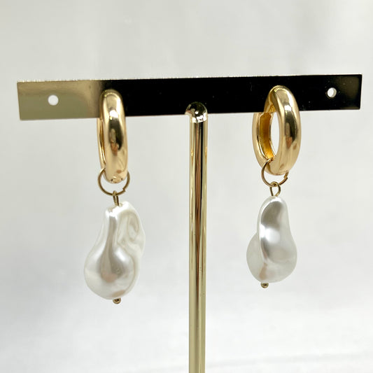 Aretes perla sintética XL