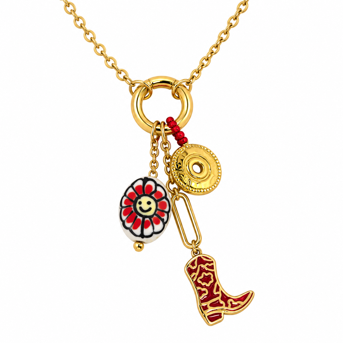 Collar Largo Bota y Flor