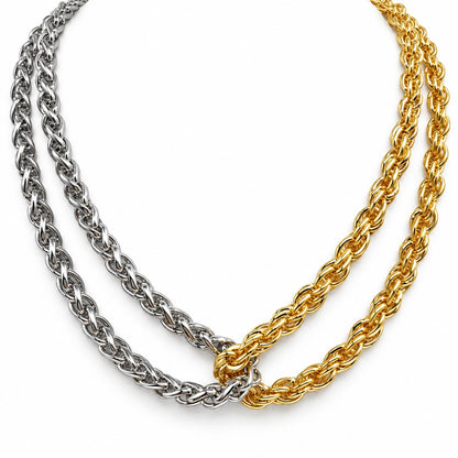 Collar Cruzada Bicolor
