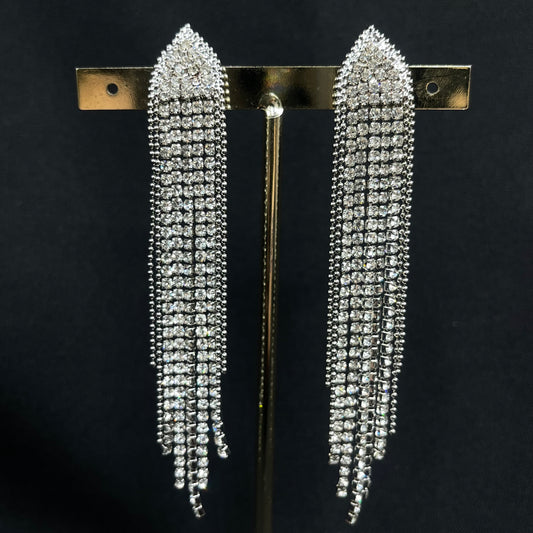 Aretes brillo clip plata