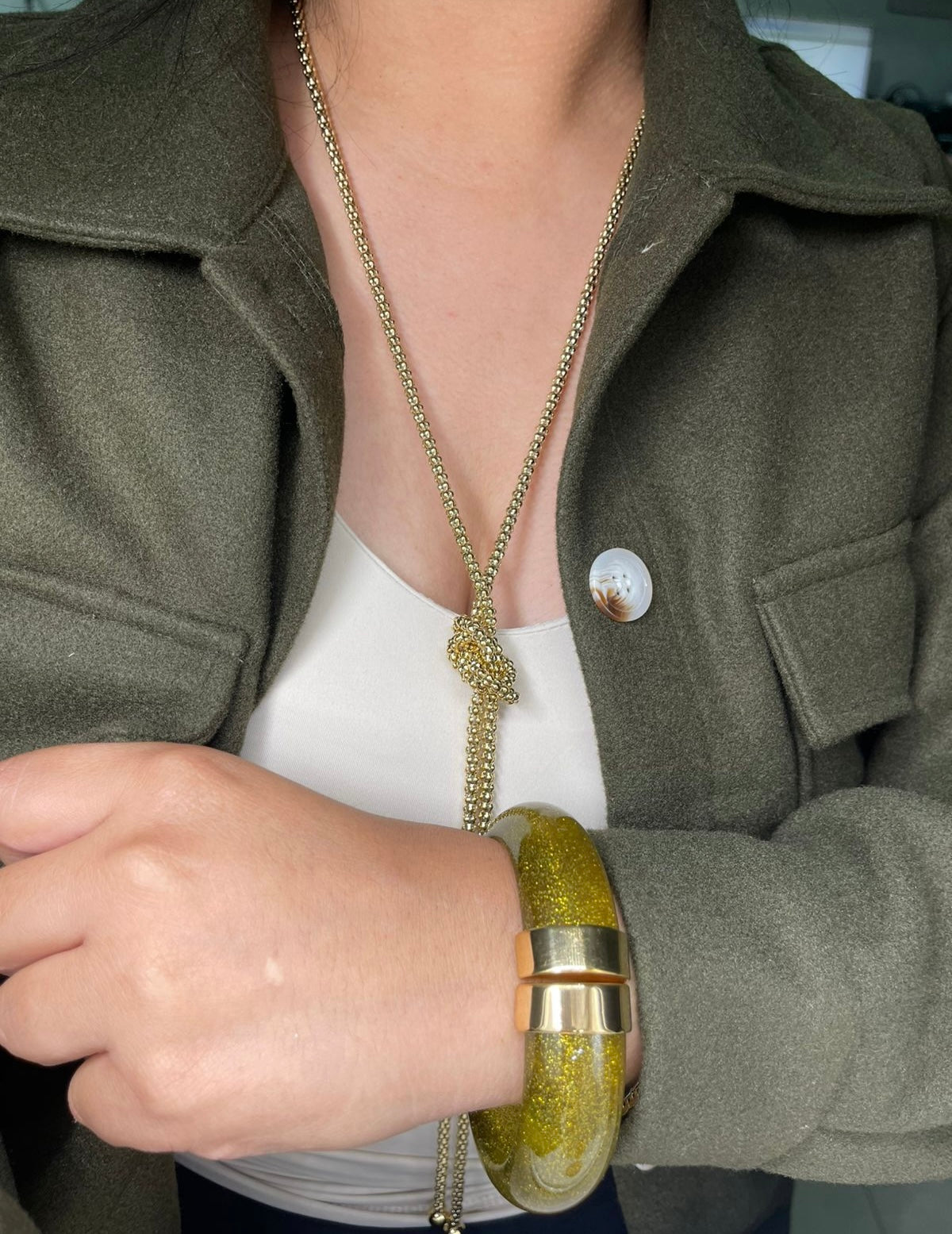 Collar Largo Nudo Acero