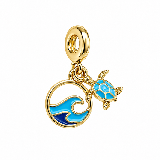 Dije Charm Colgante Mar y Tortuga