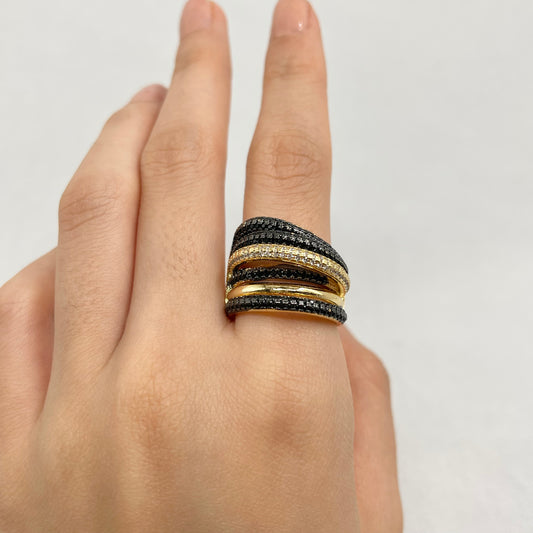 Anillo brillantes negros