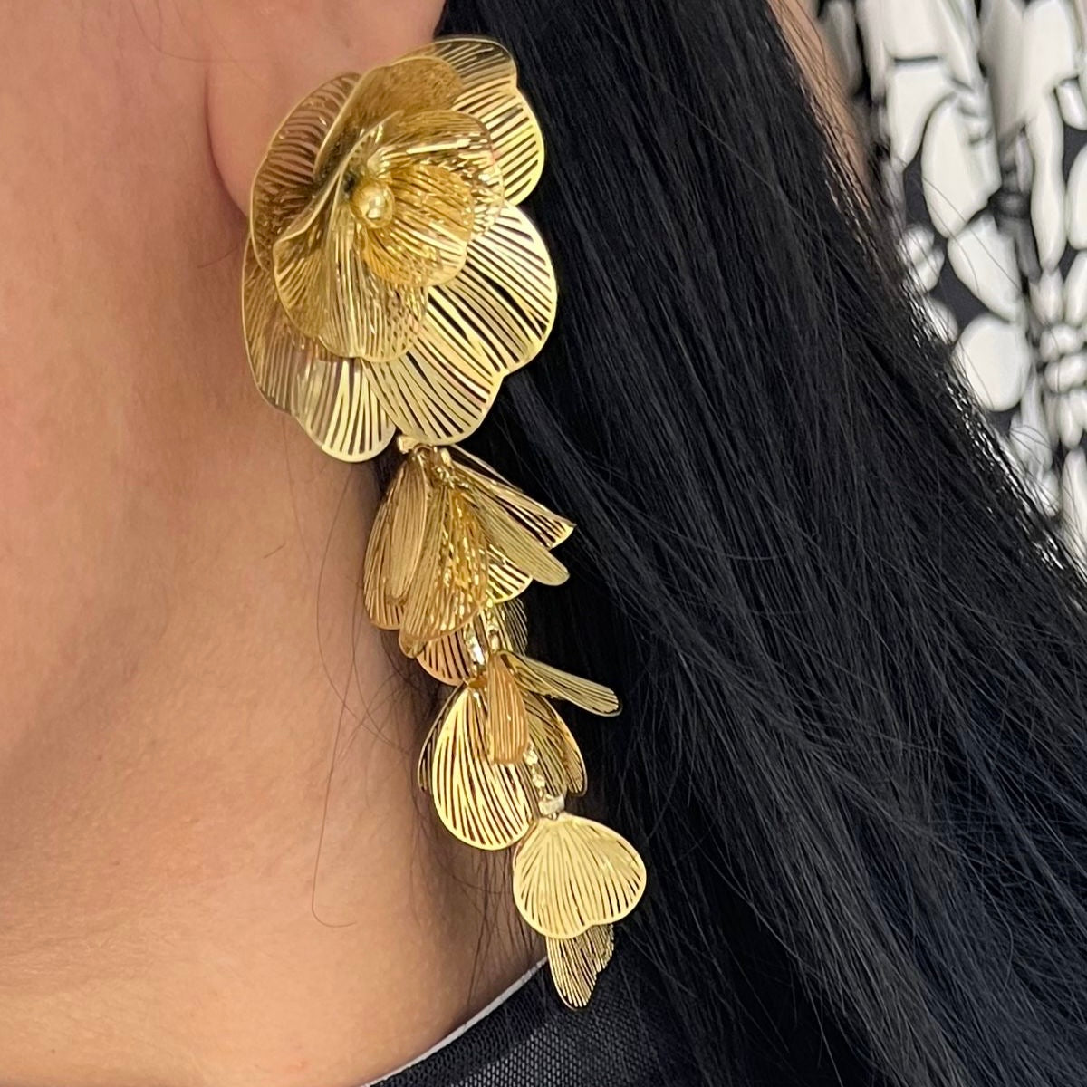 Aretes Flor Lámina XL