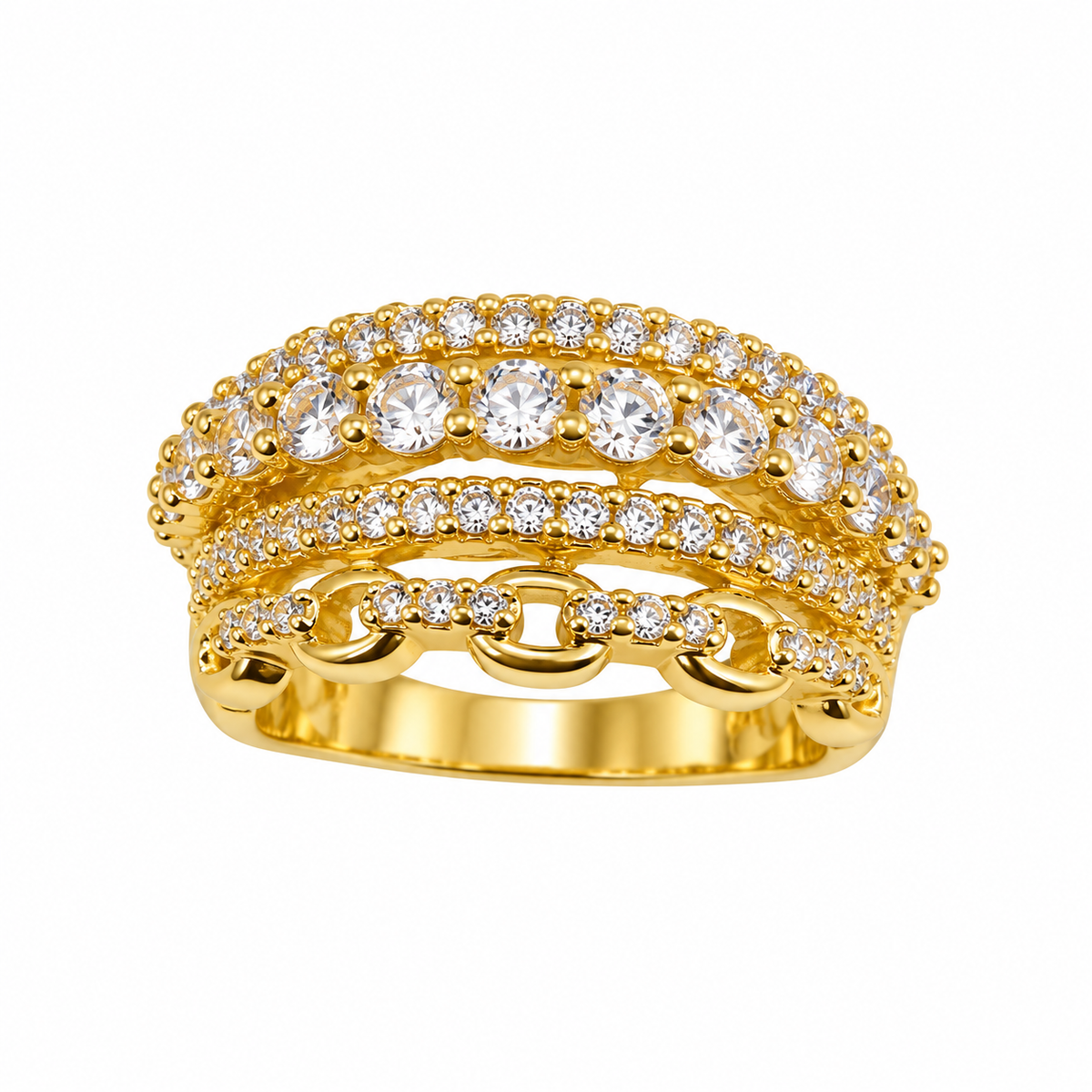 Anillo Eslabones y Brillantes