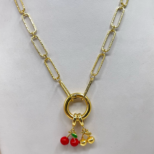 Collar Red w Gold CHERRY