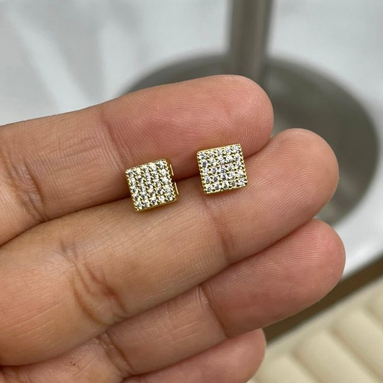 Aretes Poste Cuadrito Pave