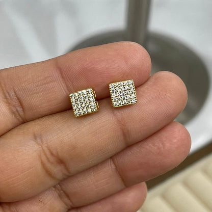 Aretes Poste Cuadrito Pave