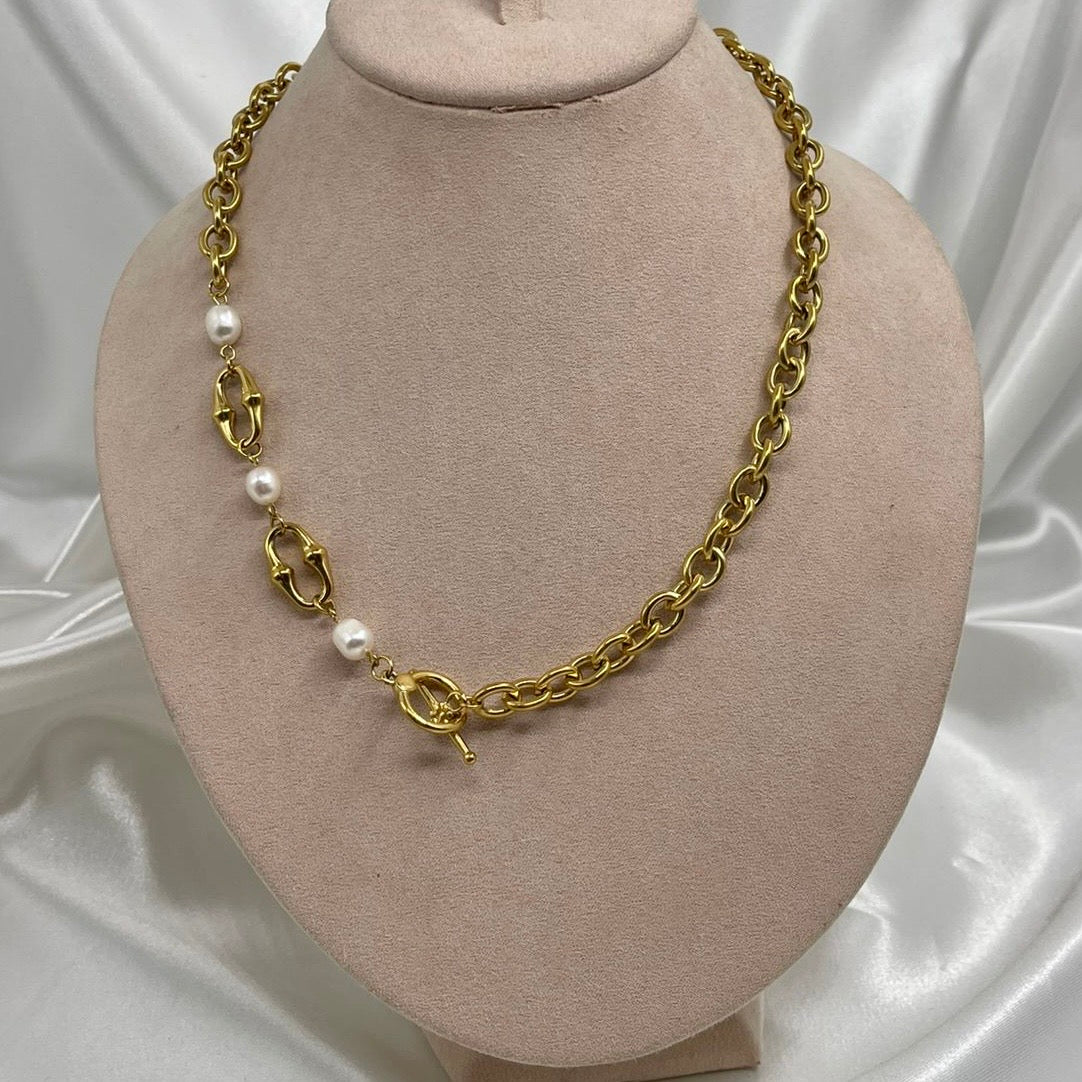 Collar Perlas Eslabones