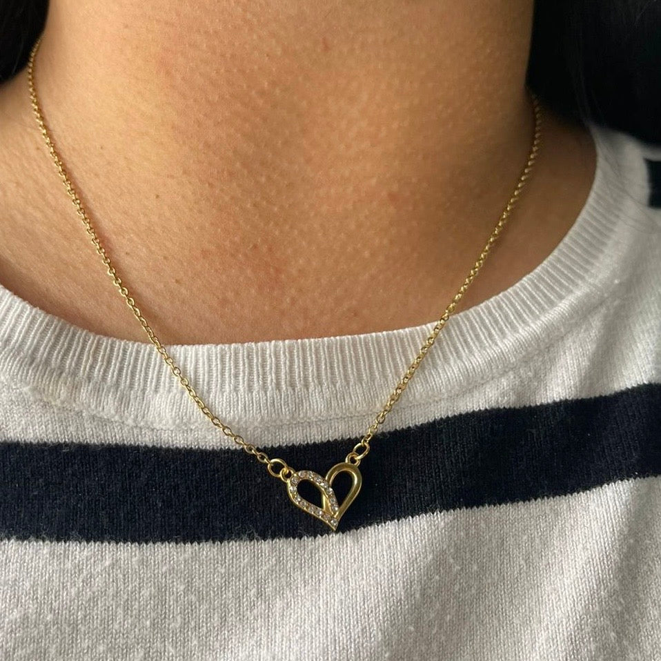 Cadena corazón con Zirconia