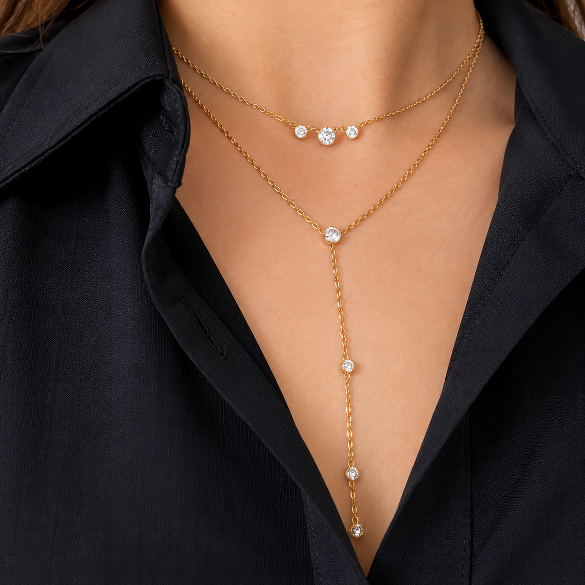 Collar Largo 7 Zirconias
