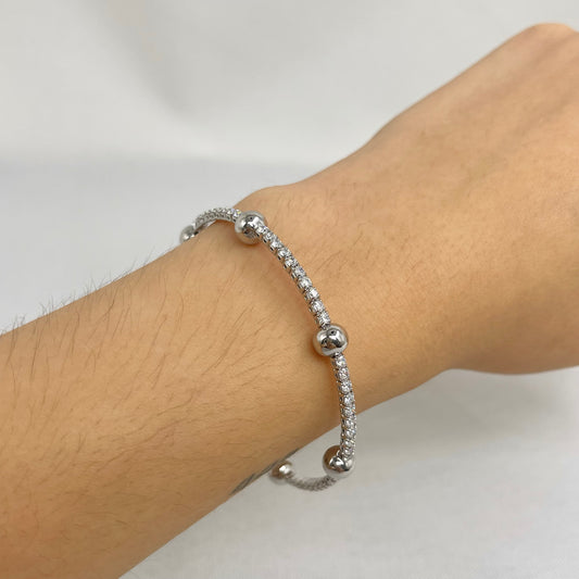 Pulsera circonias y bolitas pl
