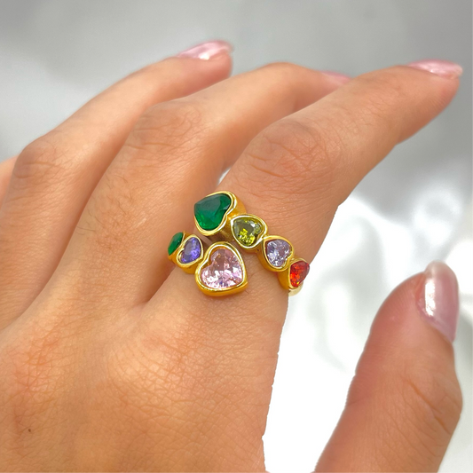 Anillo corazón colores