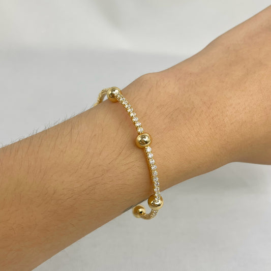 Pulsera circonias y bolitas