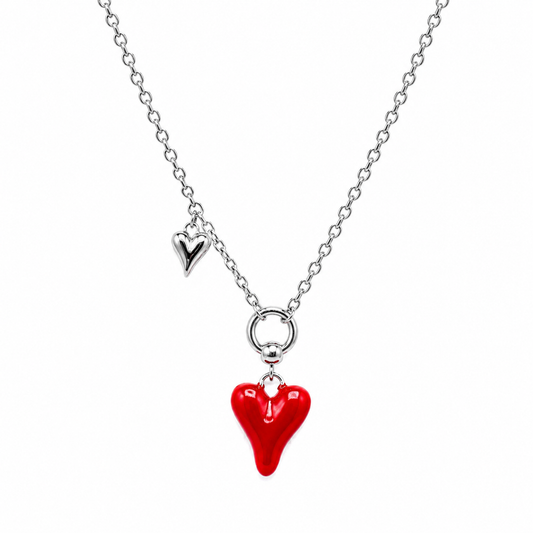 Dije Corazón Doble rojo