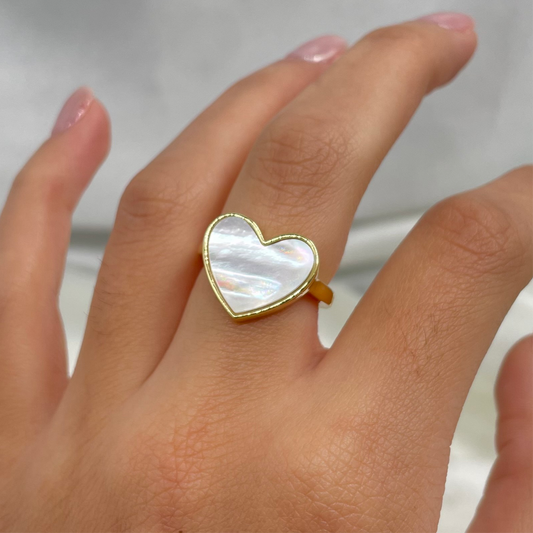 Anillo corazón concha