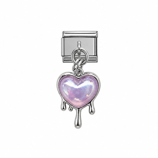 CHARM Colgante Corazón Derretido Lila