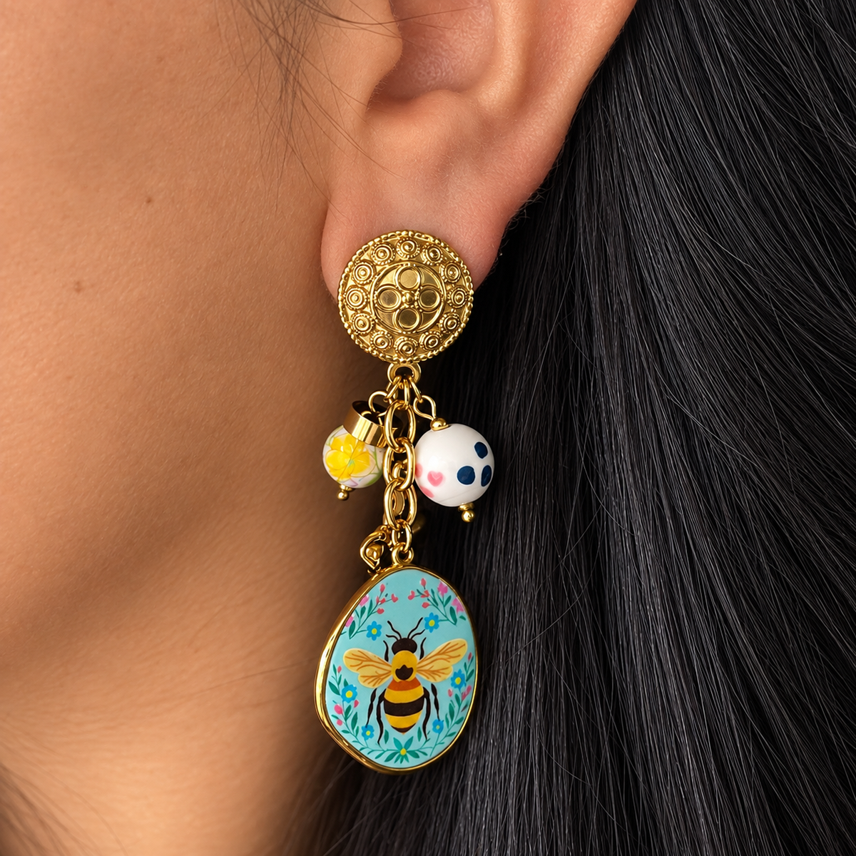 Aretes Largos Abeja ACR